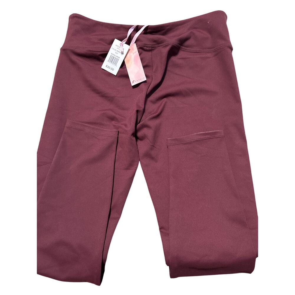 New FORNIA Burgundy‎ Leggings XL Length 33
